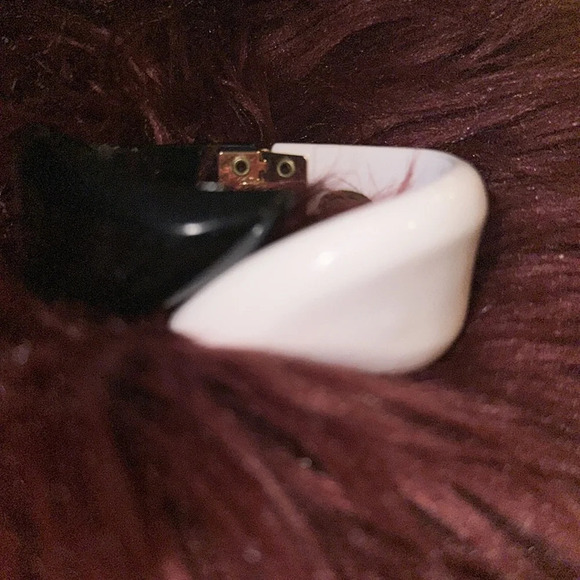 Black and white Vennerie cuff style chunky  Clamper Bangle Bracelet - Picture 4 of 16